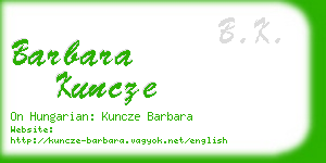 barbara kuncze business card